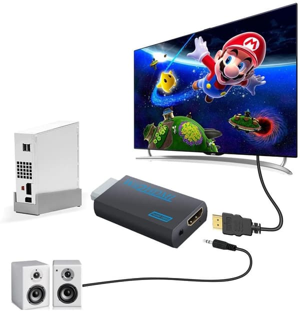 Nintendo Wii til HDMI-adapter - fuld HD 1080p Black