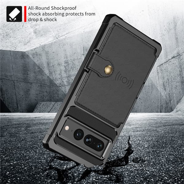 Google Pixel 8 Pro Etui, Pungetui med Kortholder & Stativ