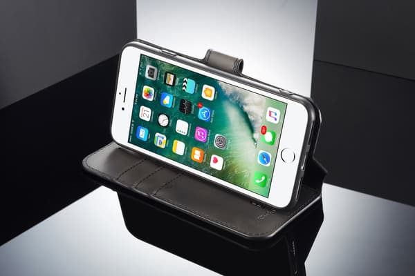iPhone 7/8 mobil taske PU læder sort