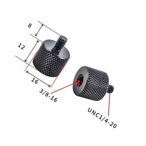 Adapter 1/4" til M10 for stativ og kameraer - 5-pakning 3/8-16