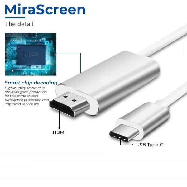 USB-C till HDMI kabel 4K  (2 meter) White