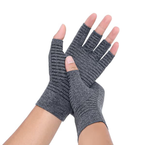 1 par kompressionshandsker - Ergonomiske fingerløse handsker til computerarbejde Grey M