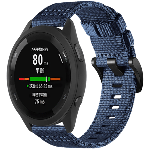 Nylon urrem til Garmin Forerunner 255/265/245 Smartwatch Blue S