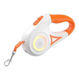 Rojeco Dog Automatic Leash LED 5 m (hvit og oransje)