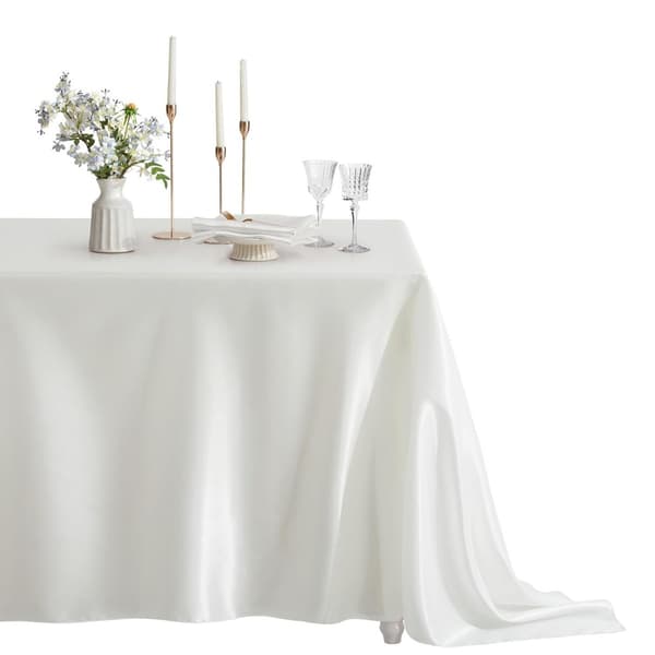 Elegant Polyester Satin Dug til Fester, Bryllupper og Begivenheder White