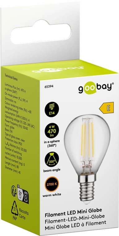 LED Mini Globe hehkulangalla, 4 W
