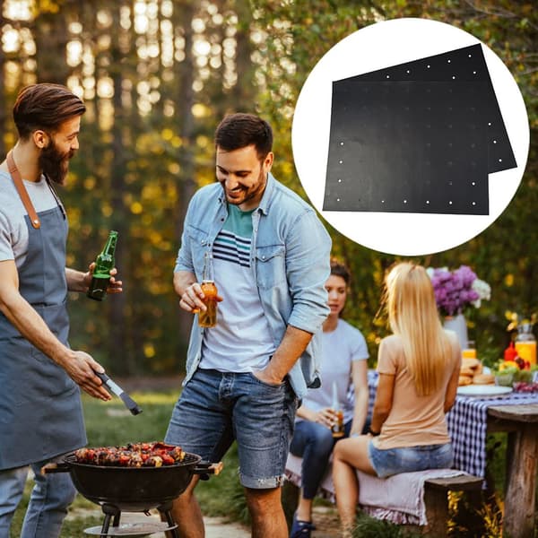 Grillmåtte med huller non-stick Sort 5-pak