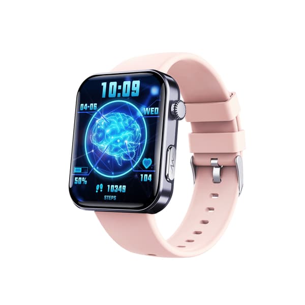 Smartklocka - Mäter Puls, Blodtryck, Blodsyre & Steg Black and Pink strap
