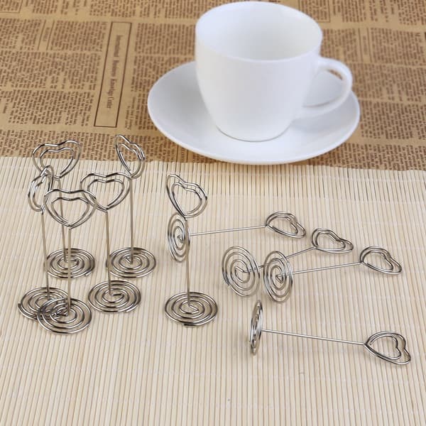 10 pakke hjerteformede papirklips Memoholder Notatholder Silver