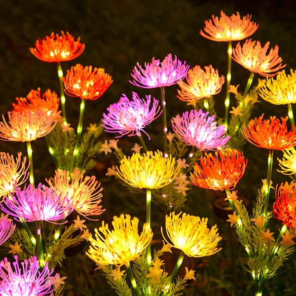 Solcelleblomsterlys for utendørs hage Pink