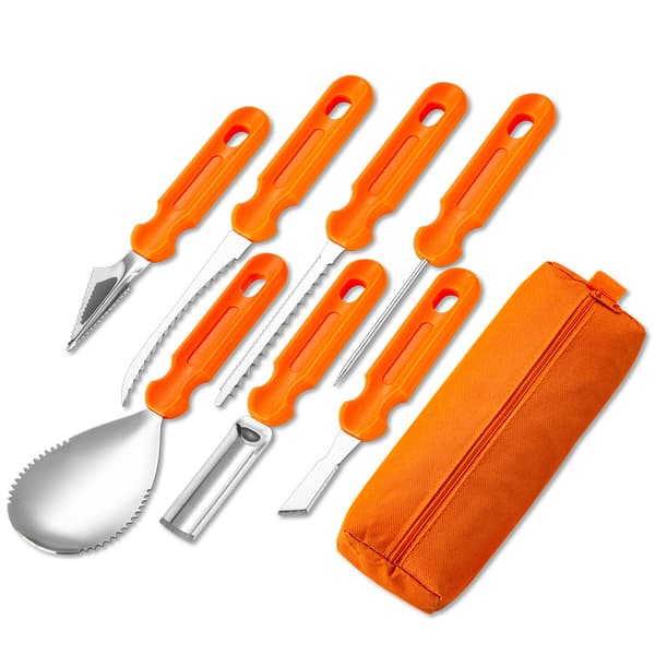 Græskarudskæringssæt i rustfrit stål - 7 dele Orange
