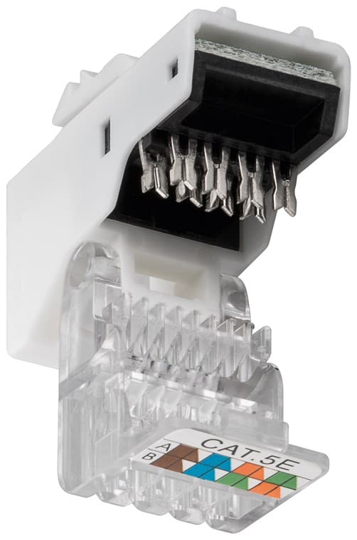 Keystone-modul RJ45-koppeling CAT 5e, UTP, 100 MHz