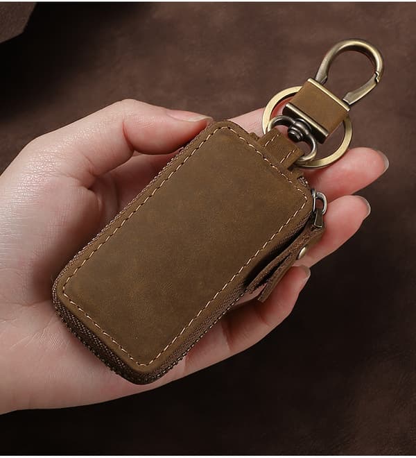 Nøgleetui i ægte læder, Slim Single Layer Key Holder