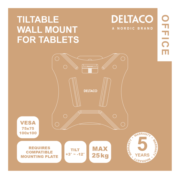 Compact and tiltable wall mount for tablets, white