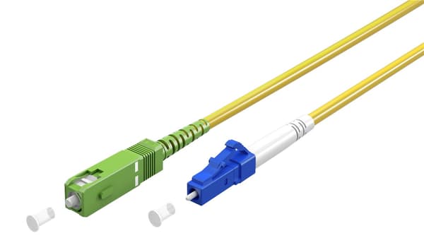 Lyslederkabel (FTTH), Singlemode (OS2) Yellow, gul (Simplex), 3 m