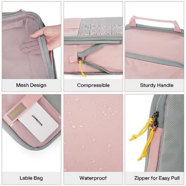 Set med 2 packkuber för reseorganisation Pink