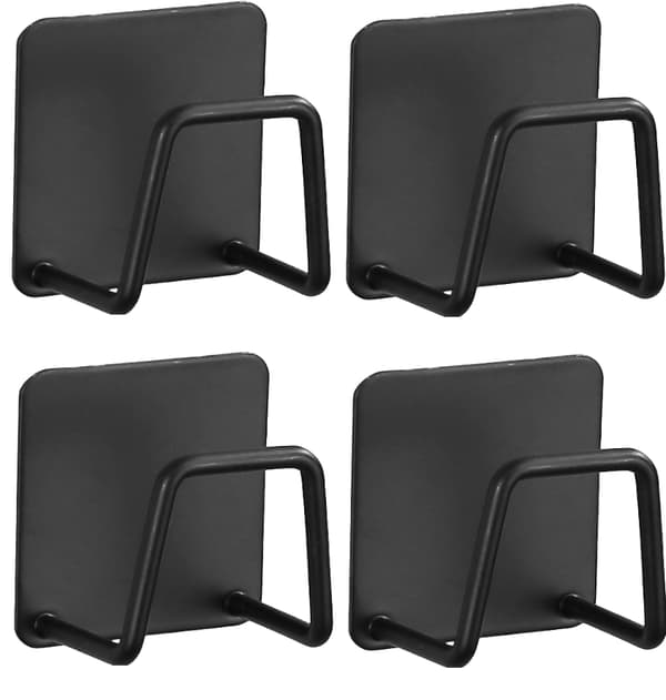 Selvklebende svampholder - kroker til vask Black