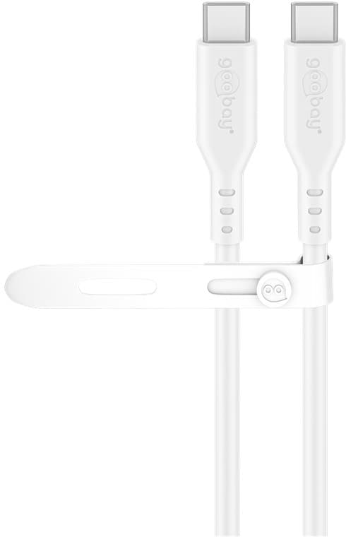 USB-C™-silikonekabel, 1,5 m, hvid