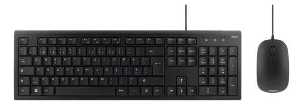 Keyboard kit with mouse, PAN Nordic layout, USB, black
