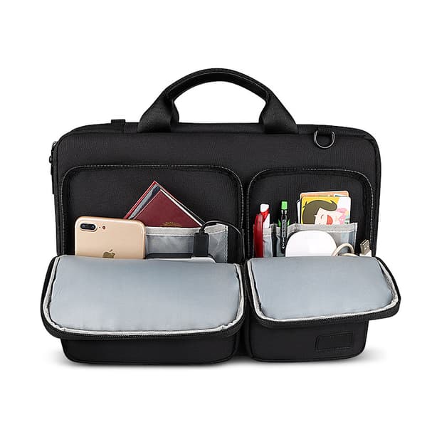 Laptopmappe med skulderrem Black S