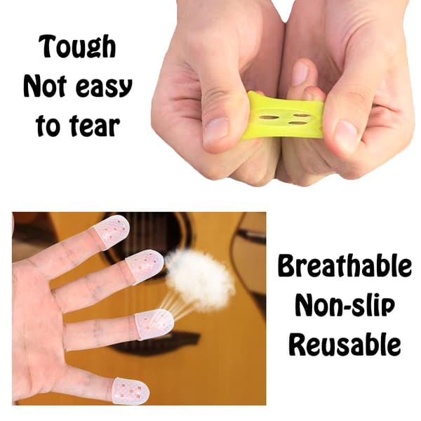 Gitarfingerbeskyttelse silikon 25 stk Transparent