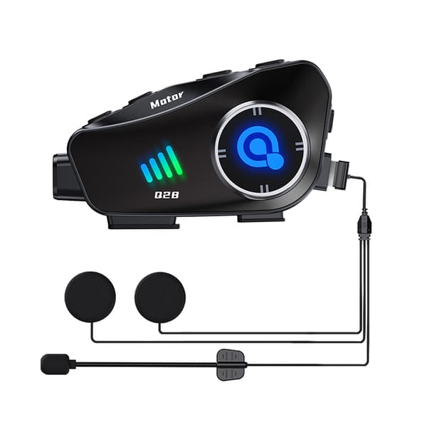 Hjälm Bluetooth Headset 2-i-1 Soft+Hard Mic, Svart