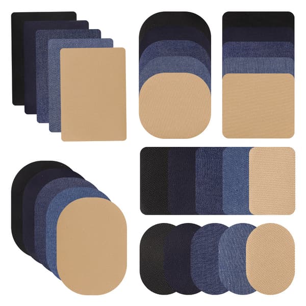 Sæt med reparationslapper til jeans og tøj, 3-pak MultiColor
