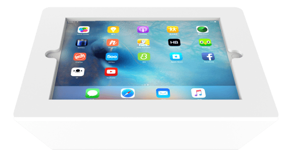 Desktop stand for 9.7" iPads, 125 angle, aluminium, white