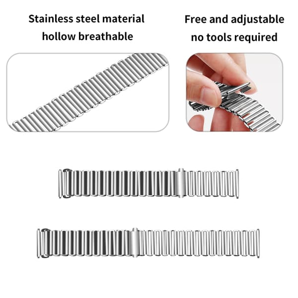 18MM Rustfrit Stål Urrem til Huawei GT5 Serien Silver