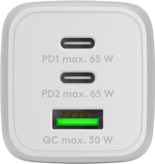 USB-C™ PD GaN multiport hurtiglader Nano (65 W) hvit