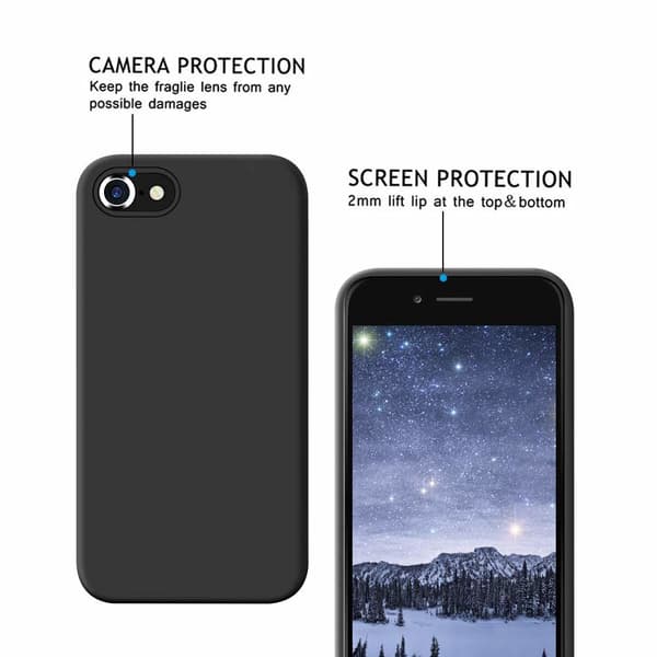 Etui til iPhone 7/8/SE i sort silikon