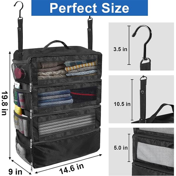 Foldable Travel Storage Bag Large Capacity Organizer Black
