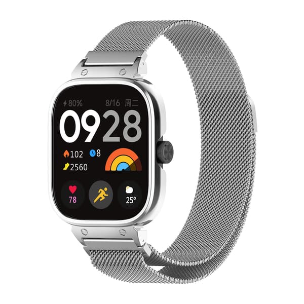 Metallramfodral med integrerad rem för Redmi Watch 4 Silver