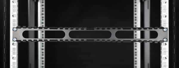 19" Cable panel, 1U, finger channel, black