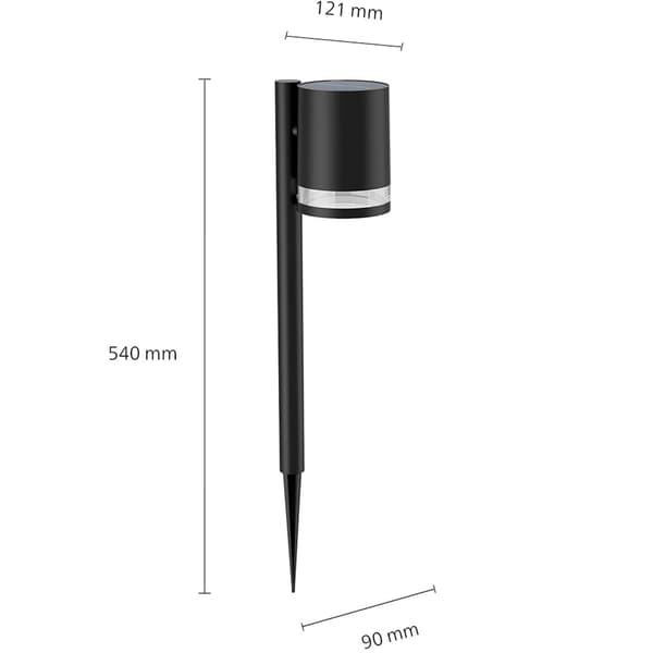 Fyce Hagelampe Rett Solcelle Ultra Efficient LED 200lm Svart