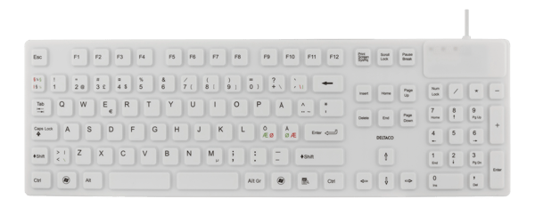 Rubberized keyboard silicone IP68 full size 105 keys white