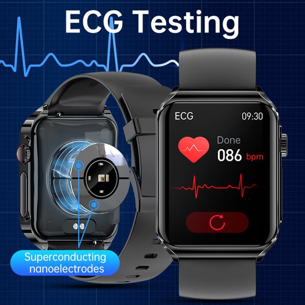 Smartklocka med EKG/Bluetooth-samtal och musik Black