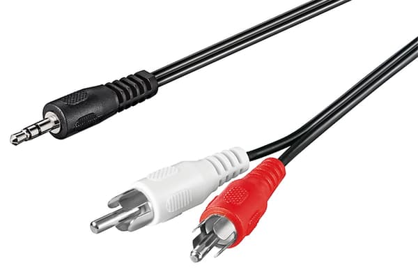 Lydadapterkabel AUX, 3,5 mm jack til stereo RCA-kontakt