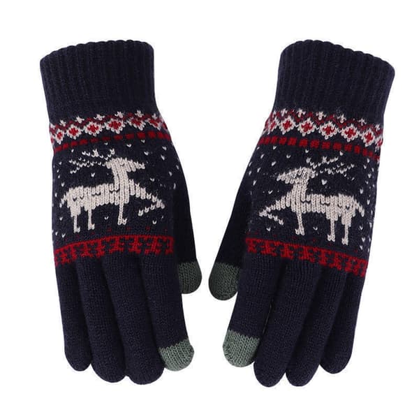 Varma vinterhandskar för pekskärm DarkBlue