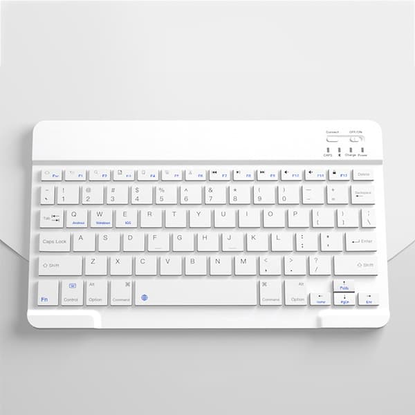 Langaton Bluetooth-näppäimistö - 10 tuuman ladattava White