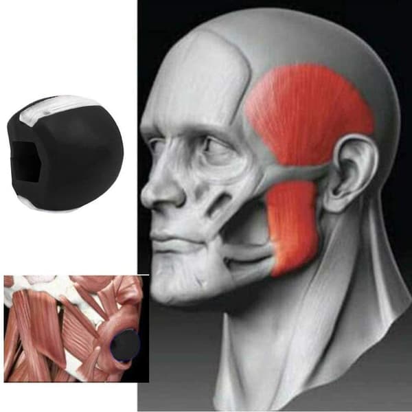 Jawline trainer - leuan treenaus silikoni musta 1 Pack