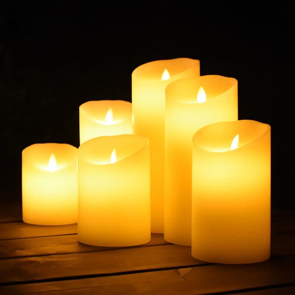 LED-stearinlys med flimrende flamme (blød bevægelse) M