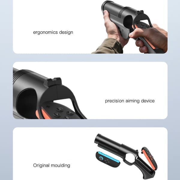 Sort Game Gun Stock til Switch 2. Generation Controller - Forbedret Gamingoplevelse