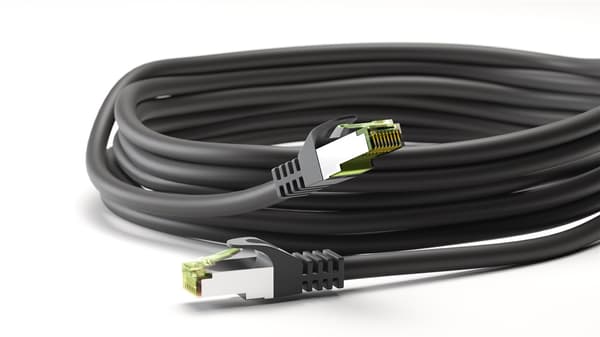 GHMT-certifierad CAT 8.1 patchkabel, S/FTP (PiMF), svart