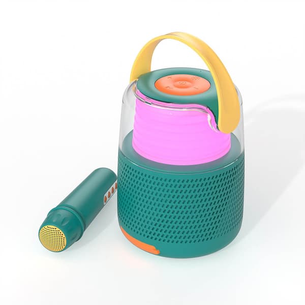 Højttaler Karaoke Kit Mic LED Blå