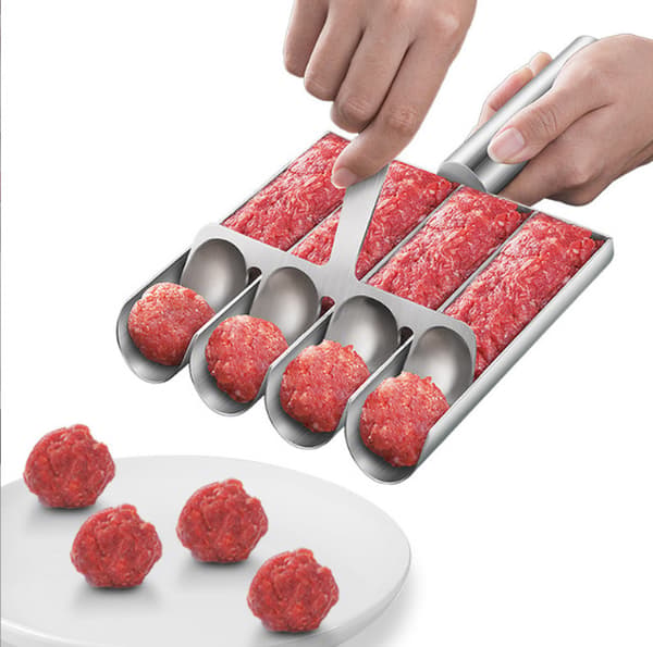 Köttbulleform med Skopa i Rostfritt Stål