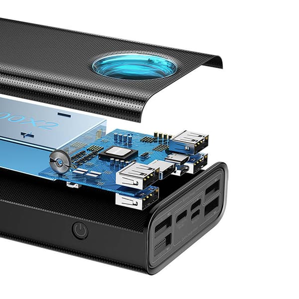 Powerbank Baseus Amblight 30000mAh, 4xUSB, USB-C, 65W (musta)