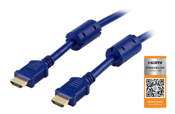 HDMI cable, Premium High Speed HDMI with Ethernet, 2m, blue
