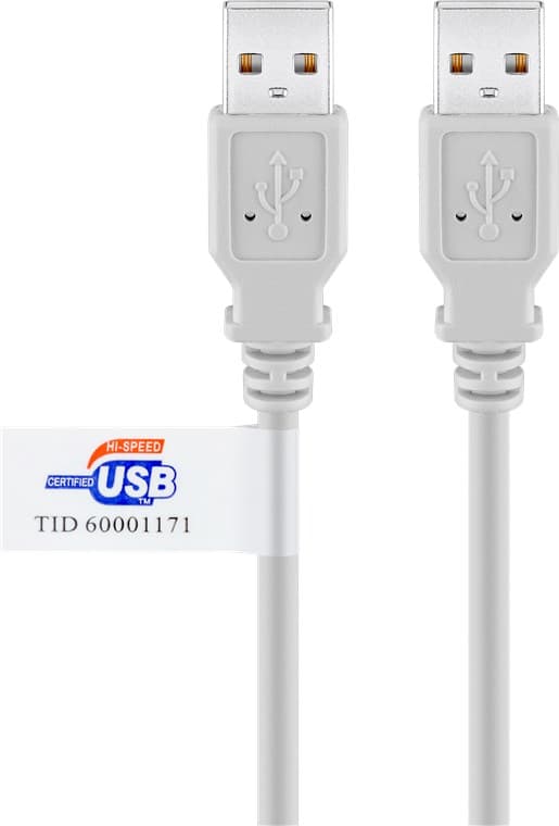USB 2.0 Hi-Speed -kaapeli USB-sertifikaatilla, harmaa