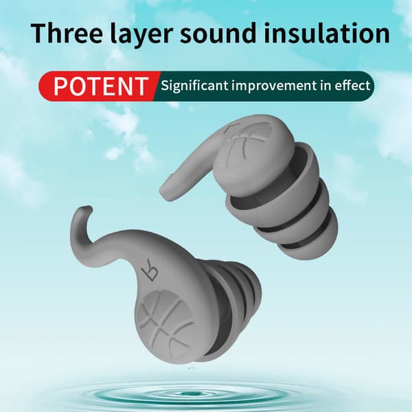 Professionella silikonöronproppar med brusreducering - 2 par Black+Grey